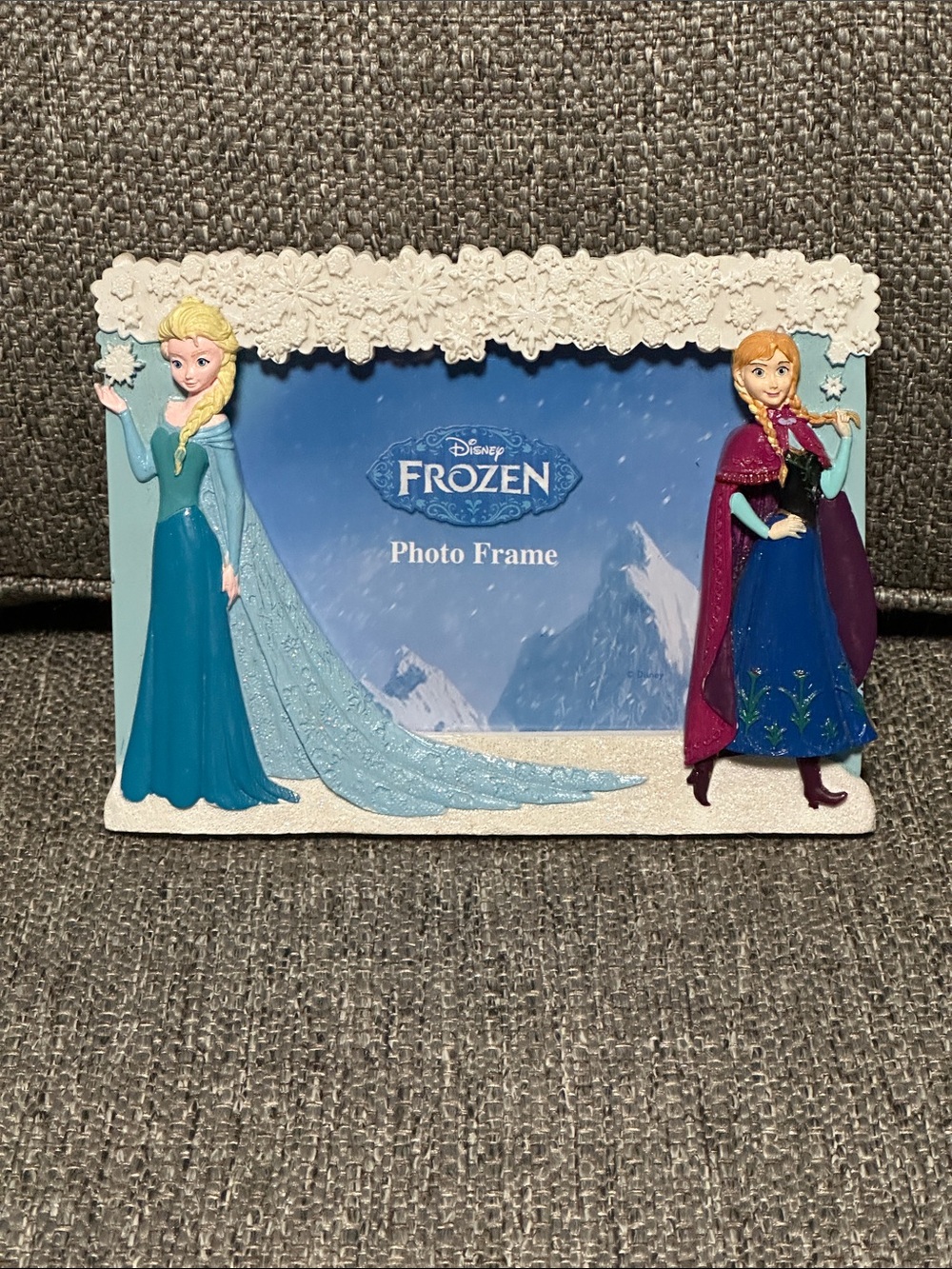Disney Frozen Elsa & Anna Decorative Cream and Blue Photo Frame